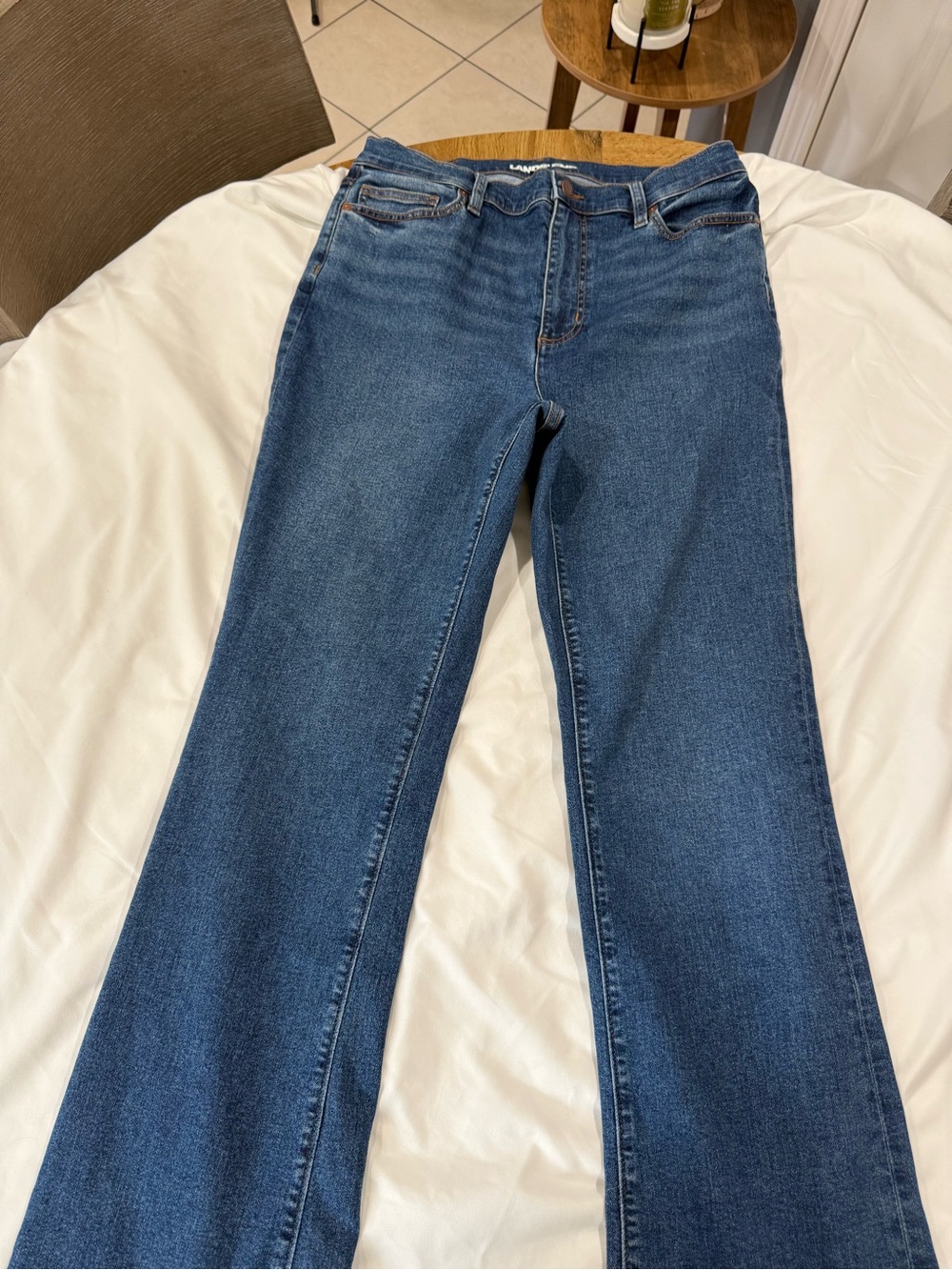 Lands' End Classic Wide-Leg Jeans in Deep Blue